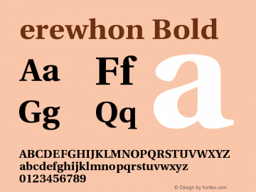 erewhon Bold Version 1.0.0 Font Sample