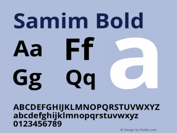 Samim Bold Version 1.0.0 Font Sample