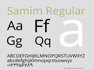 Samim Regular Version 1.0.0 Font Sample