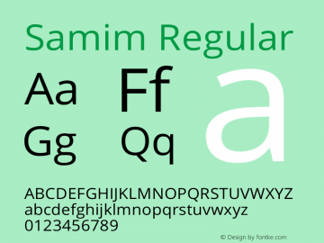 Samim Regular Version 1.0.2 Font Sample