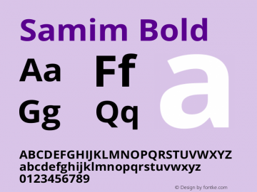 Samim Bold Version 1.0.2 Font Sample