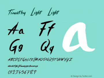 Timothy Light Light Version 001.000 Font Sample