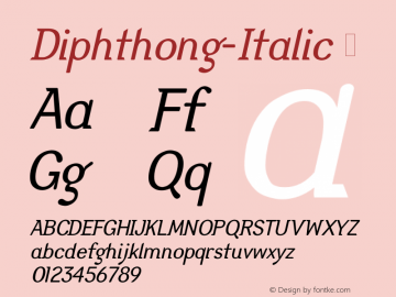 Diphthong-Italic ☞ Version 5.000;com.myfonts.max-hancock.diphthong.italic.wfkit2.3zC4图片样张