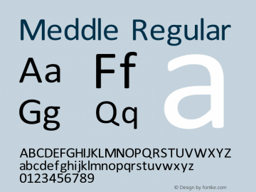 Meddle Regular Version 1.001;PS 001.001;hotconv 1.0.56;makeotf.lib2.0.21325图片样张