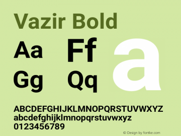 Vazir Bold Version 4.1.0 Font Sample
