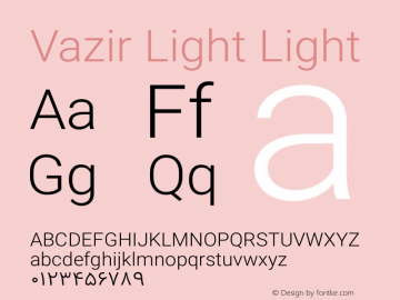 Vazir Light Light Version 4.1.0 Font Sample