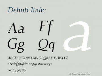 Dehuti Italic Version 1图片样张