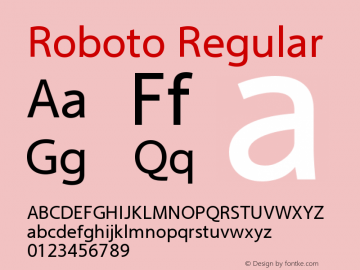 Roboto Regular Version 2.00 June 3, 2016 Font Sample
