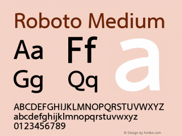 Roboto Medium Version 2.00 June 3, 2016 Font Sample