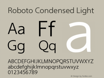 Roboto Condensed Light Version 2.00 June 3, 2016 Font Sample