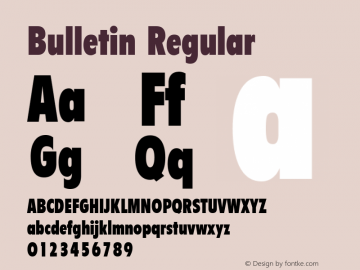 Bulletin Regular The IMSI MasterFonts Collection, tm 1995 IMSI Font Sample