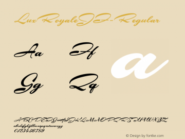 LuxRoyaleJF-Regular ☞ Version 2.000;com.myfonts.easy.cbx-jukebox.lux-royale-jf.regular.wfkit2.version.4ACh图片样张