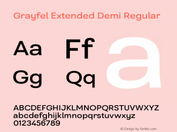 Grayfel Extended Demi Regular Version 1.000 Font Sample