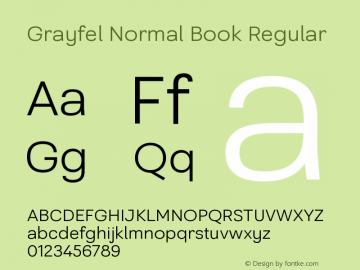 Grayfel Normal Book Regular Version 1.000 Font Sample