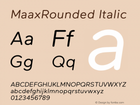 MaaxRounded Italic Version 1.000图片样张