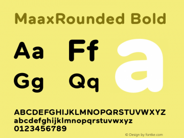MaaxRounded Bold Version 1.000 Font Sample
