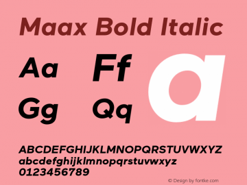 Maax Bold Italic Version 1.000图片样张