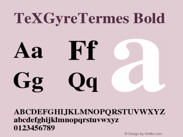 TeXGyreTermes Bold Version 2.004;PS 2.004;hotconv 1.0.49;makeotf.lib2.0.14853 Font Sample