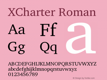 XCharter Roman Version 1.0 Font Sample