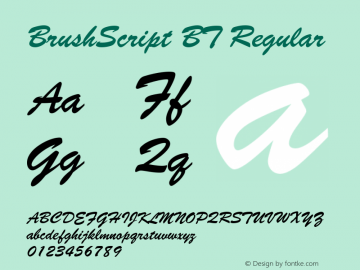 BrushScript BT Regular mfgpctt-v1.50 Thursday, December 24, 1992 10:40:52 am (EST)图片样张