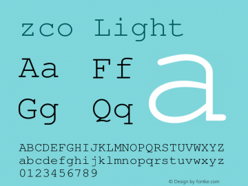 zco Light Version 1.000;PS 1.00;hotconv 1.0.57;makeotf.lib2.0.21895 Font Sample