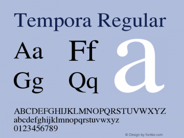 Tempora Regular Version 0.2 Font Sample