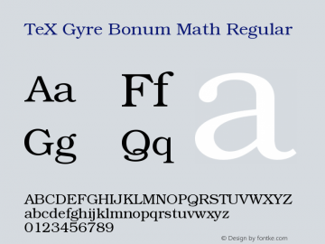 TeX Gyre Bonum Math Regular Version 1.005 Font Sample