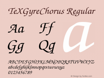 TeXGyreChorus Regular Version 2.003;PS 2.003;hotconv 1.0.49;makeotf.lib2.0.14853 Font Sample