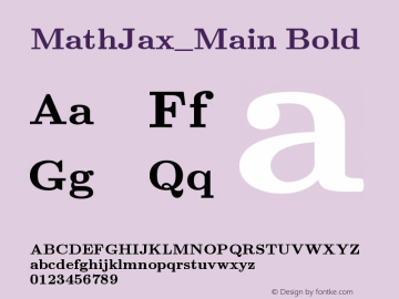 MathJax_Main Bold Version 1.1图片样张