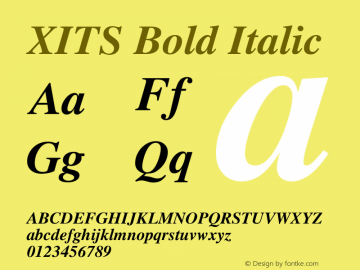 XITS Bold Italic Version 1.107 Font Sample