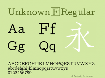 Unknown Regular Version 1.0图片样张