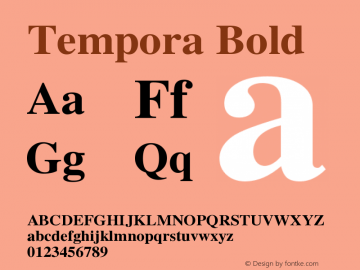 Tempora Bold Version 1.0 Font Sample