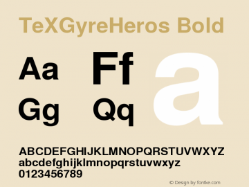 TeXGyreHeros Bold Version 2.004;PS 2.004;hotconv 1.0.49;makeotf.lib2.0.14853 Font Sample