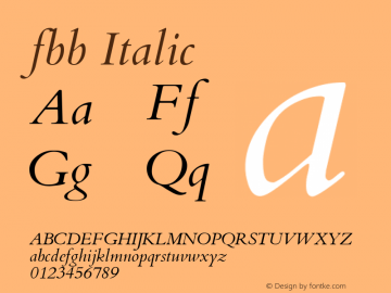 fbb Italic Version 0.991 Font Sample