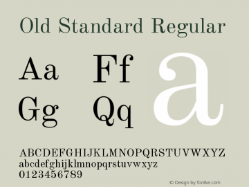 Old Standard Regular Version 2.2 Font Sample