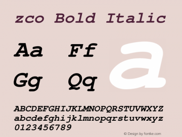 zco Bold Italic Version 1.000;PS 1.00;hotconv 1.0.57;makeotf.lib2.0.21895图片样张