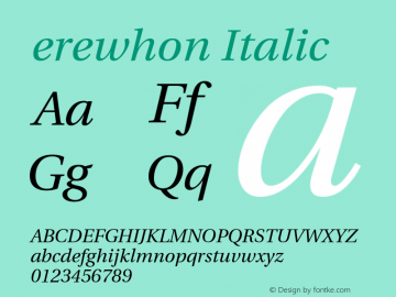 erewhon Italic Version 1.0.0图片样张