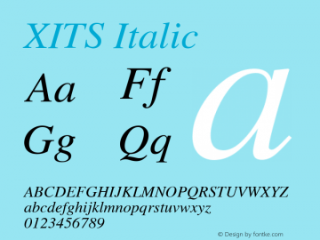 XITS Italic Version 1.107 Font Sample