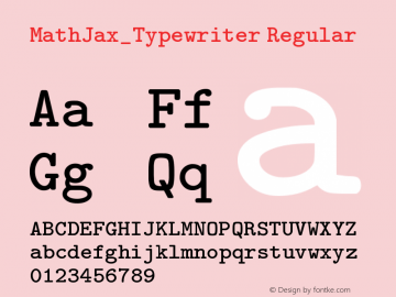 MathJax_Typewriter Regular Version 1.1 Font Sample