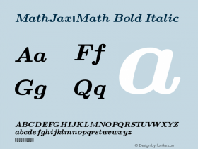 MathJax_Math Bold Italic Version 1.1 Font Sample