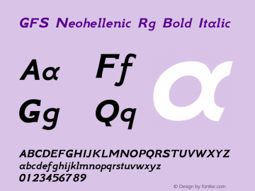 GFS Neohellenic Rg Bold Italic Version 1.0图片样张