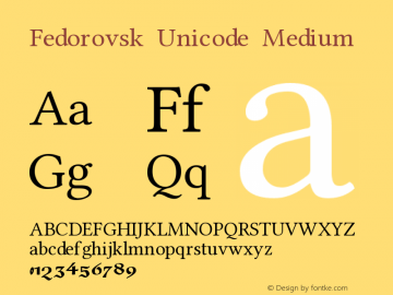 Fedorovsk Unicode Medium Version 3.1图片样张