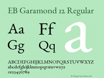 EB Garamond 12 Regular Version 0.016+ Font Sample