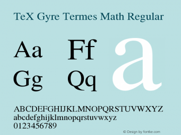 TeX Gyre Termes Math Regular Version 1.543图片样张