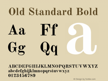 Old Standard Bold Version 2.2 Font Sample