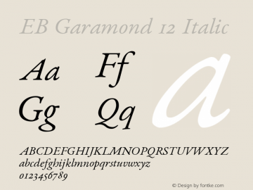 EB Garamond 12 Italic Version 0.016+图片样张