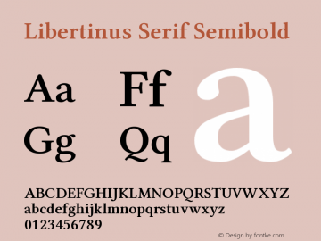 Libertinus Serif Semibold Version 6.2 Font Sample