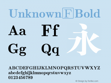 Unknown Bold Version 1.0 Font Sample