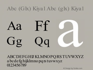 Abc (Glx) Kiya1 Abc (glx) Kiya1 Abc (Glx) Kiya1 Font Sample