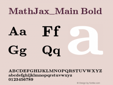 MathJax_Main Bold Version 1.1 Font Sample